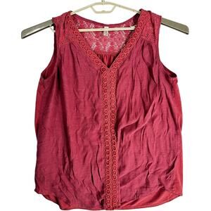 PerSeption Tank Top Women Plus 2X Pink Sleeveless Bohemian Boho Hippie Prairie